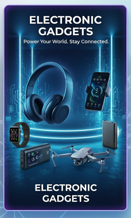 Electronics and gadgets including mobile accessories, charging devices and smart tech products, Home Smart gadgets, daily use Electronics at Sanwariya Mart India