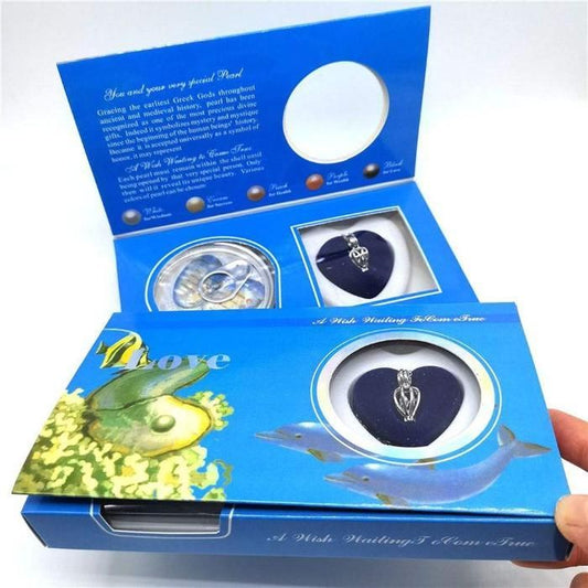 1 Real Pearl Pendent Necklace Set Freshwater Shell Oyster Ocean  l Valentine Special Gift Love