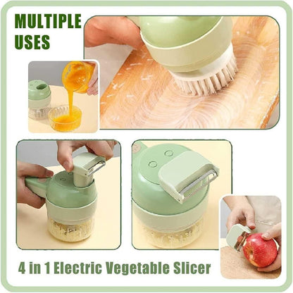1 Electric Vegetable Cutter Set 4 in 1 Portable Rechargeable Wireless Food Processor & Chopper