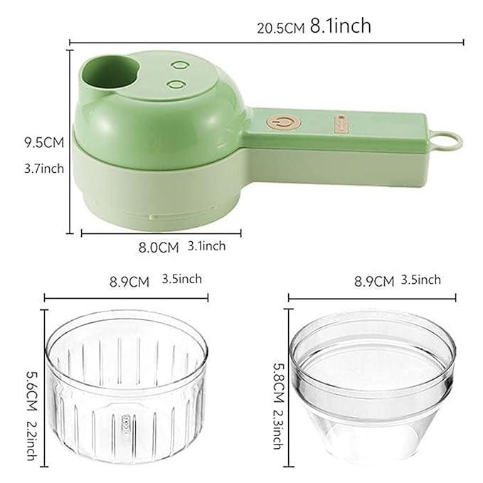 1 Electric Vegetable Cutter Set 4 in 1 Portable Rechargeable Wireless Food Processor & Chopper