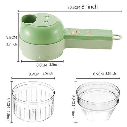1 Electric Vegetable Cutter Set 4 in 1 Portable Rechargeable Wireless Food Processor & Chopper