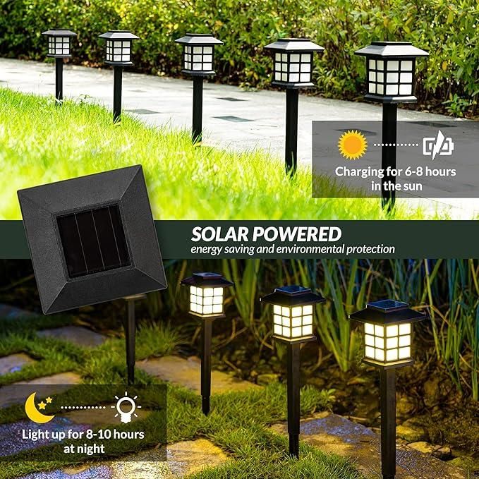 A Solar Garden Yard Light Pack of 6 | Outdoor Solar Lights for Garden & Lawn