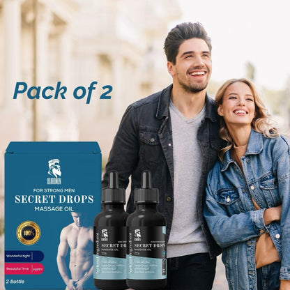 A Secret Drops Massage Oil For Men's 60ml l Men Intimate Wellness Massage Oil - 2 Pcs