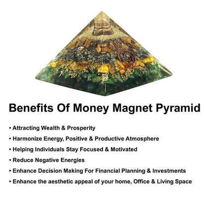 A Money Magnet Pyramid Real Crystals Wealth Pyramid for Prosperity, Abundance & Good Luck l Vaastu & Feng Shuai