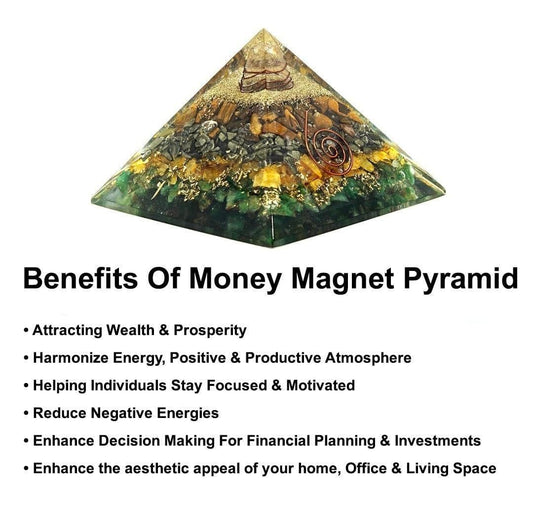 A Money Magnet Pyramid Real Crystals Wealth Pyramid for Prosperity, Abundance & Good Luck l Vaastu & Feng Shuai