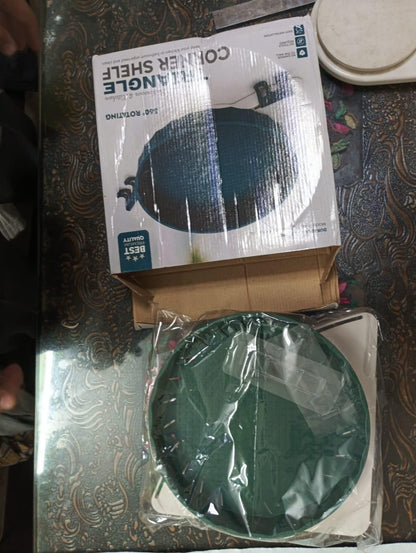 360° Corner Wall Mounted Self-Adhesive rotating Shelf-Storage Organizer for Bathroom and Kitchen