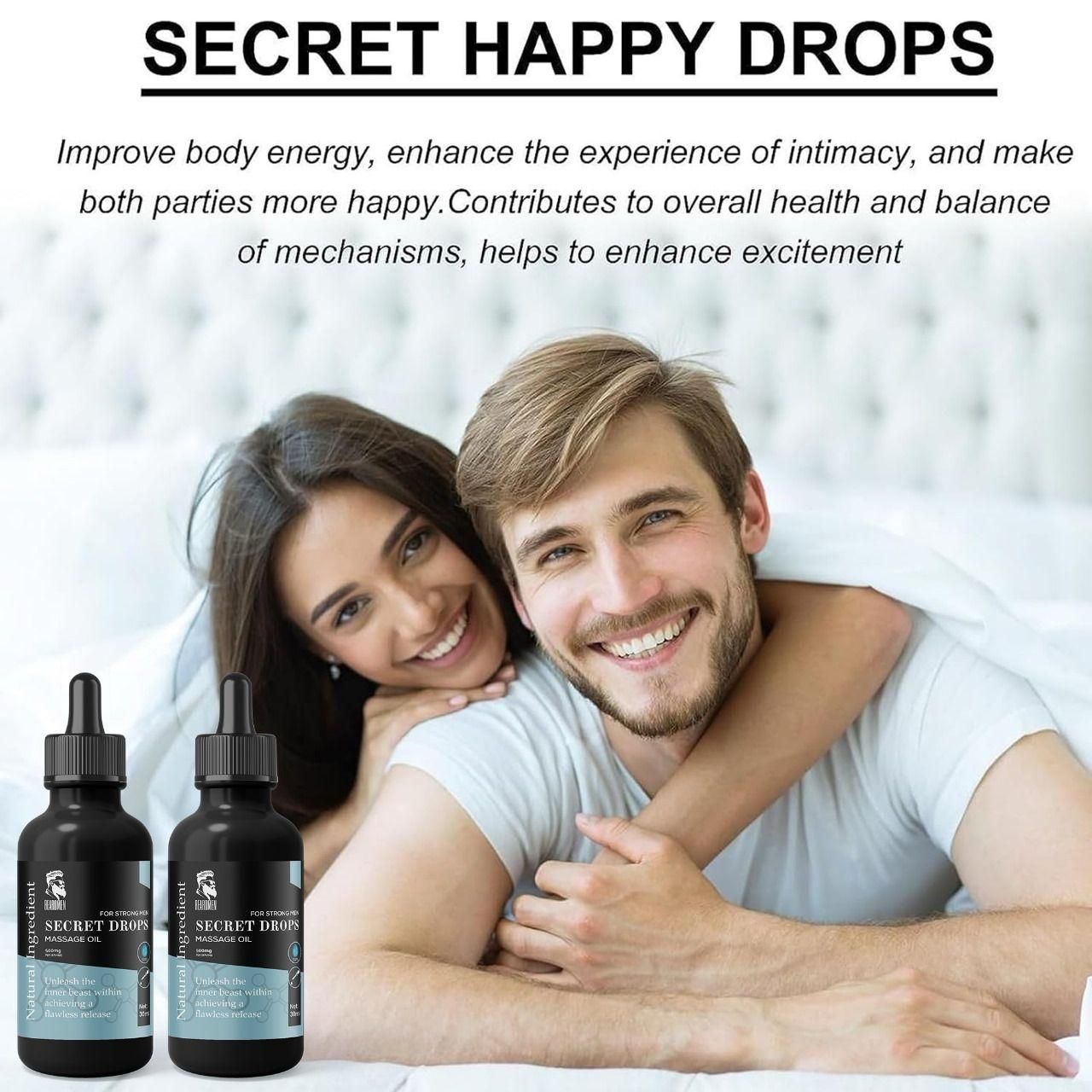 A Secret Drops Massage Oil For Men's 60ml l Men Intimate Wellness Massage Oil - 2 Pcs